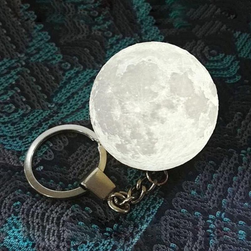 3D Moon Lamp Keychain LED