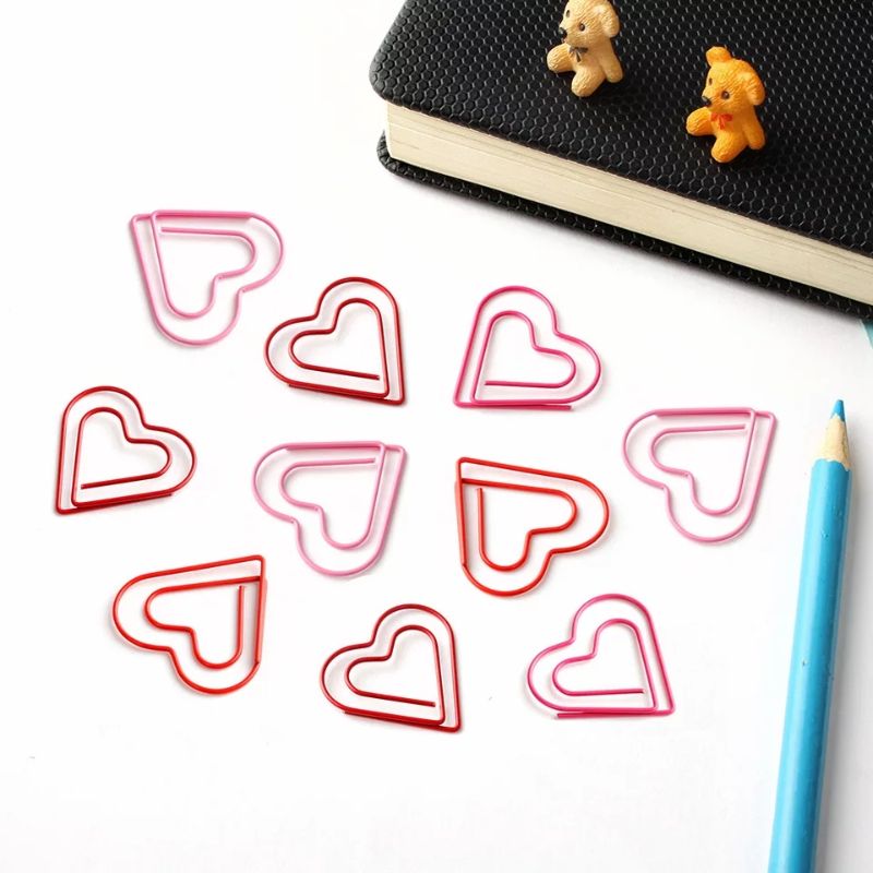 Heart Shaped Paper Clip Set Of 10