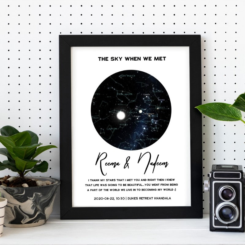 Personalised Star Map - Stars Above Us Framed (No COD)