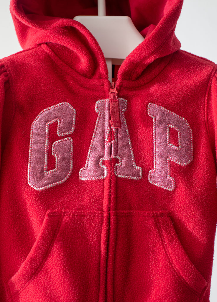 infant red zip up hoodie