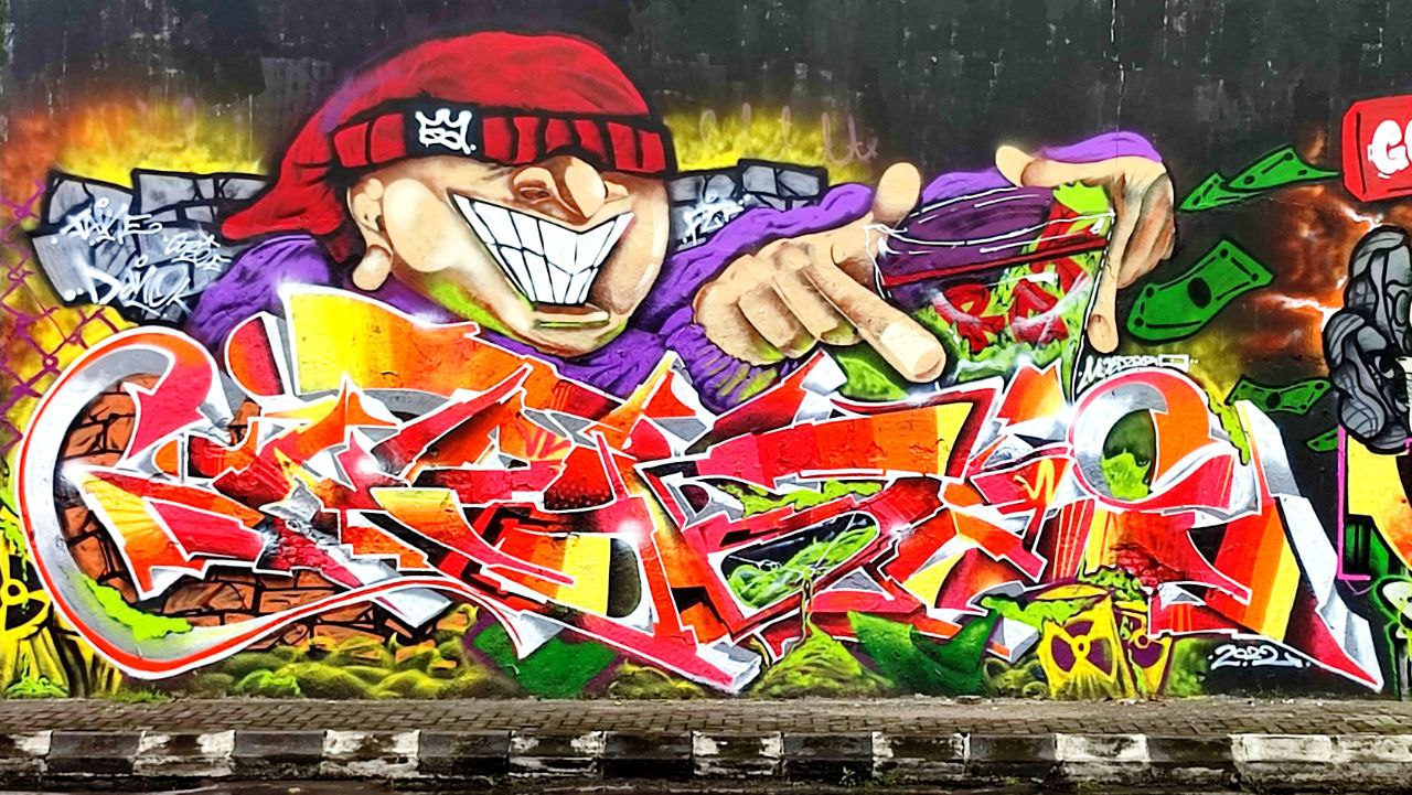 farbenfrohes Graffiti-Charakterstück von Nobzero