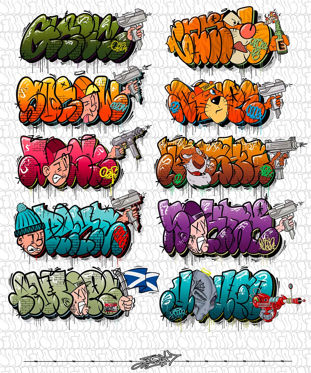 Graffiti throwies throw ups by Josh Grafx
