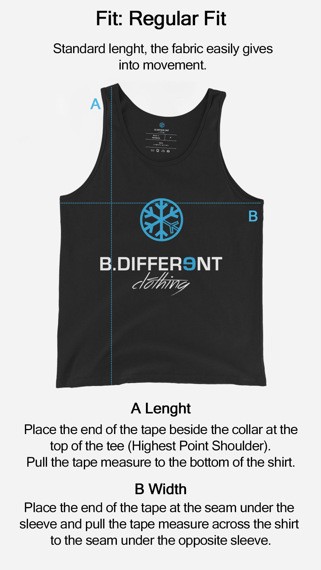 tank top fit guide b.different clothing graffiti street art independent streetwear