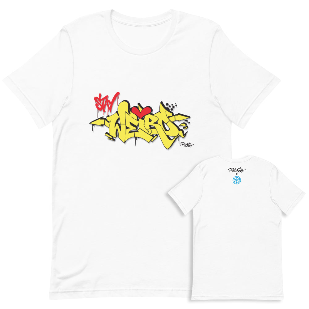 t-shirt Stay Weird Tee white Reys by B.Different Clothing independent streetwear inspired by street art graffiti