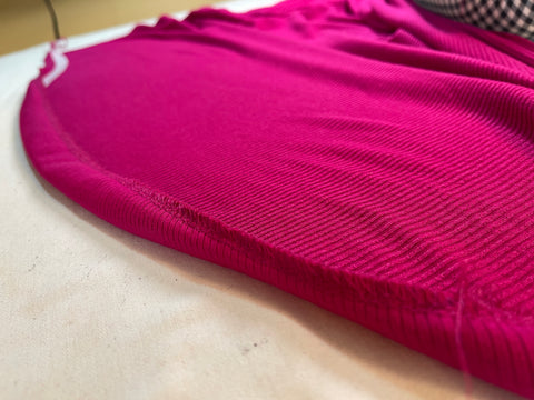 Pink Ribbed TENCEL™ Modal Jersey - gathered hem