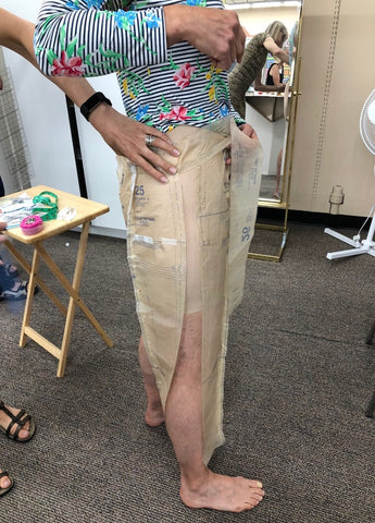 Tissue fitting for knit pants