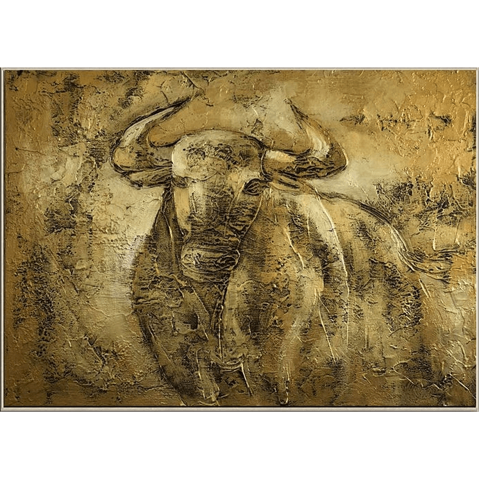 Large Painting On Canvas Original Abstract Bull Painting Gold Painting Modern Wall Art Framed Wall Art | GOLDEN OX - Trend Gallery Art | Original Abstract Paintings