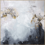 Abstract Painting on Canvas in Grey, White and Gold Leaf Home Decor | SOMEWHERE IN THE HEAVEN