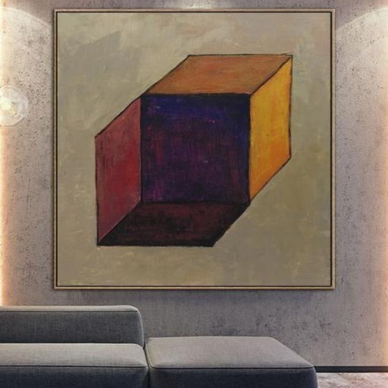 Large Original Abstract Oil Painting Abstract Decorative Painting Acrylic Painting On Canvas Wall Art Abstract Wall Decor | GEOMETRIC REFLECTION - Trend Gallery Art | Original Abstract Paintings