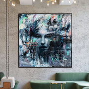 Extra Large Acrylic Abstract Woman Paintings On Canvas Modern Colorful