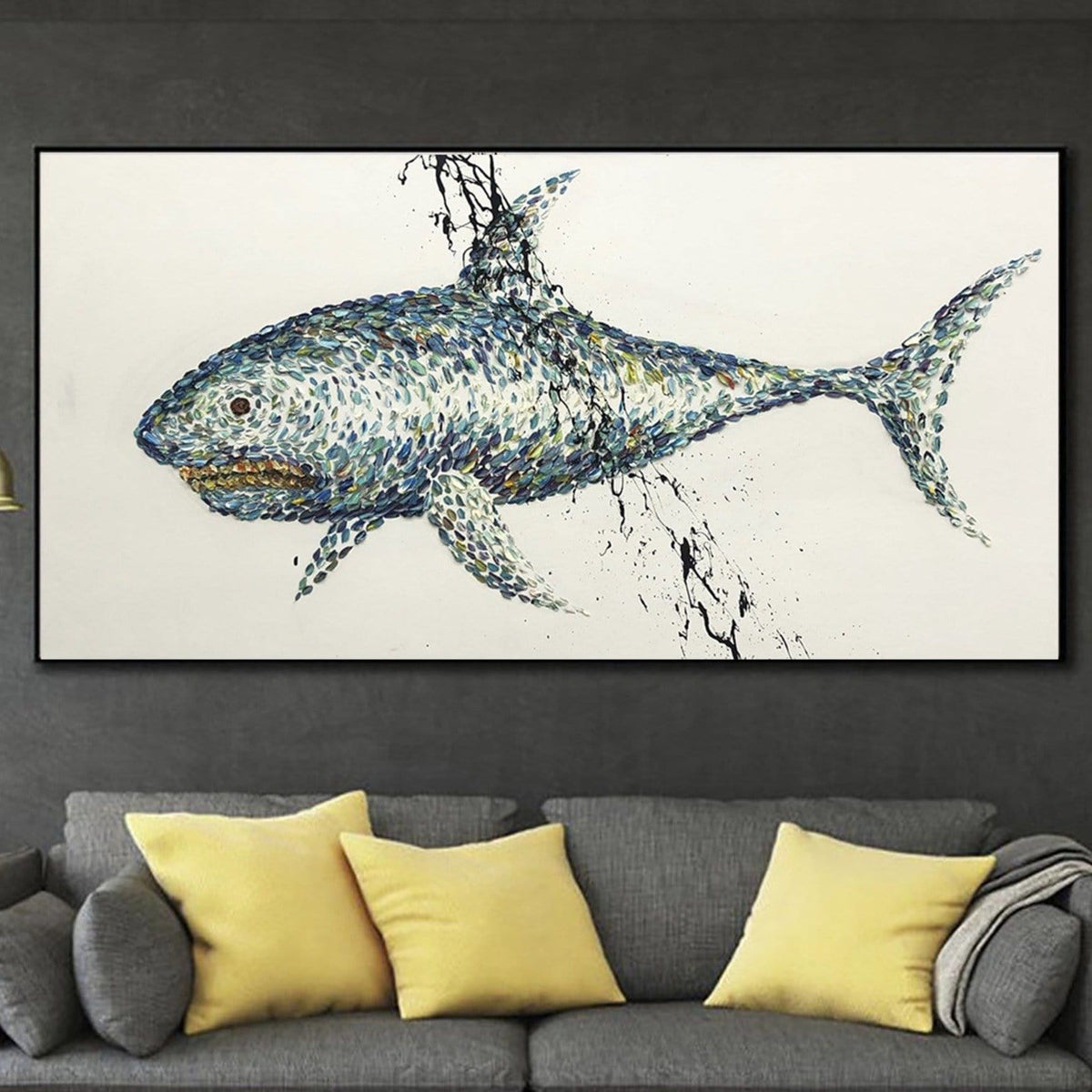 Shark Large Abstract Painting Shark Painting Modern Abstract Canvas Pa   1 E10c5e69 83e3 48dd B6d0 5c004df58ed4 1200x1200 