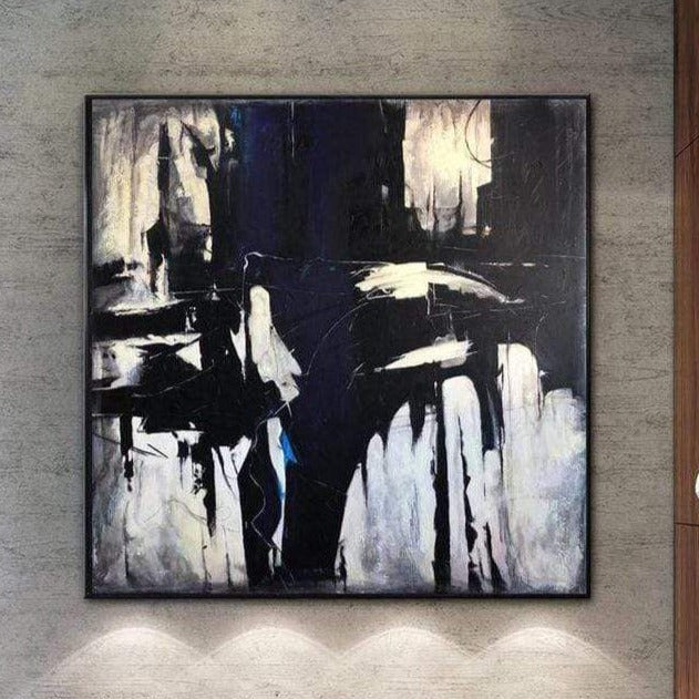aansporing verkorten snijden Oversized Canvas Wall Art Painting Black And White Black Art Canvas Or –  Trend Gallery Art | Original Abstract Paintings
