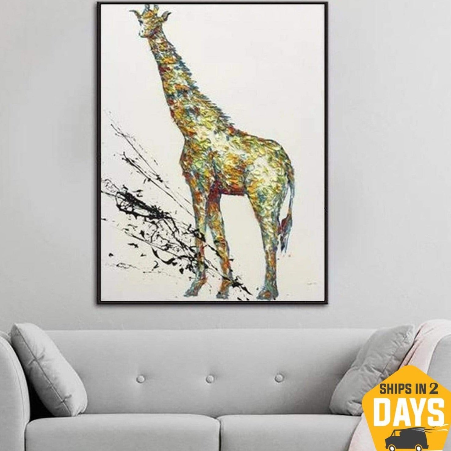 abstract giraffe painting