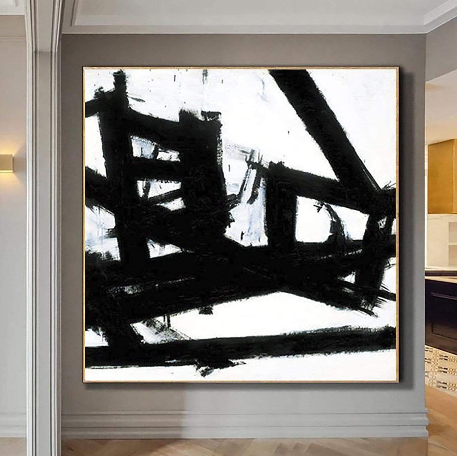 large canvas black and white art