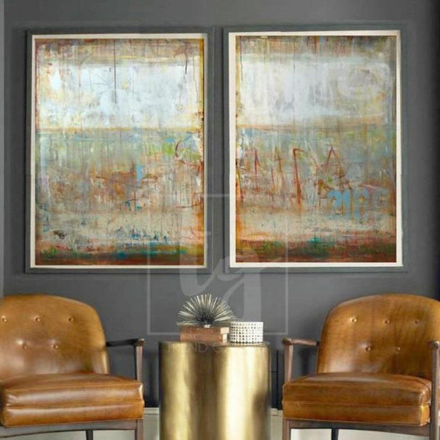 Bronze Painting Beige Painting Canvas Wall Art Set Abstract Painting 2 Trend Gallery Art Original Abstract Paintings