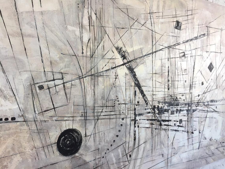 Large Original Painting On Canvas Modern Black And White Acrylic Artwork | COBWEB - Trend Gallery Art | Original Abstract Paintings