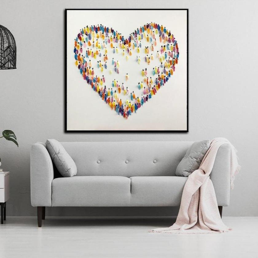 Heart Painting Romantic Wall Art Oil Paintings On Canvas | MAGIC HEART ...