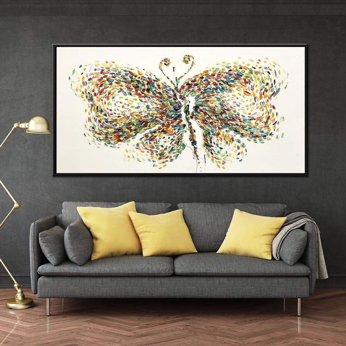 abstract butterfly painting on canvas