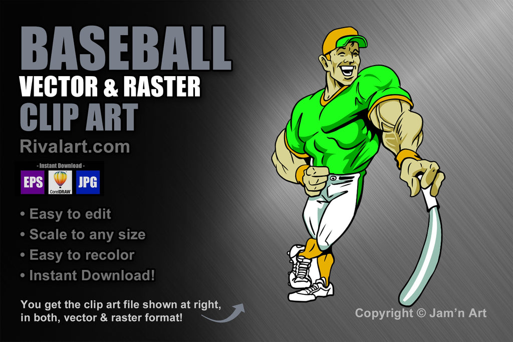 muscle baseball clipart