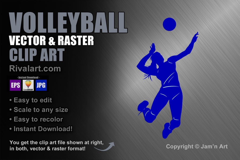 girl spiking volleyball clipart vector