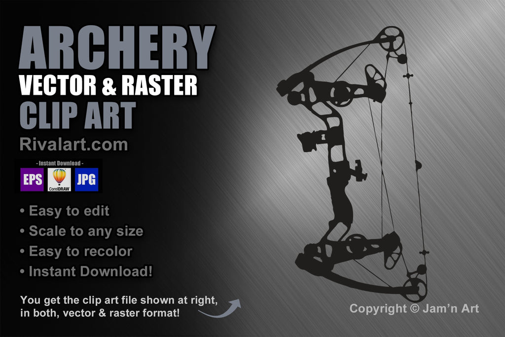 compound bow and arrow clip art