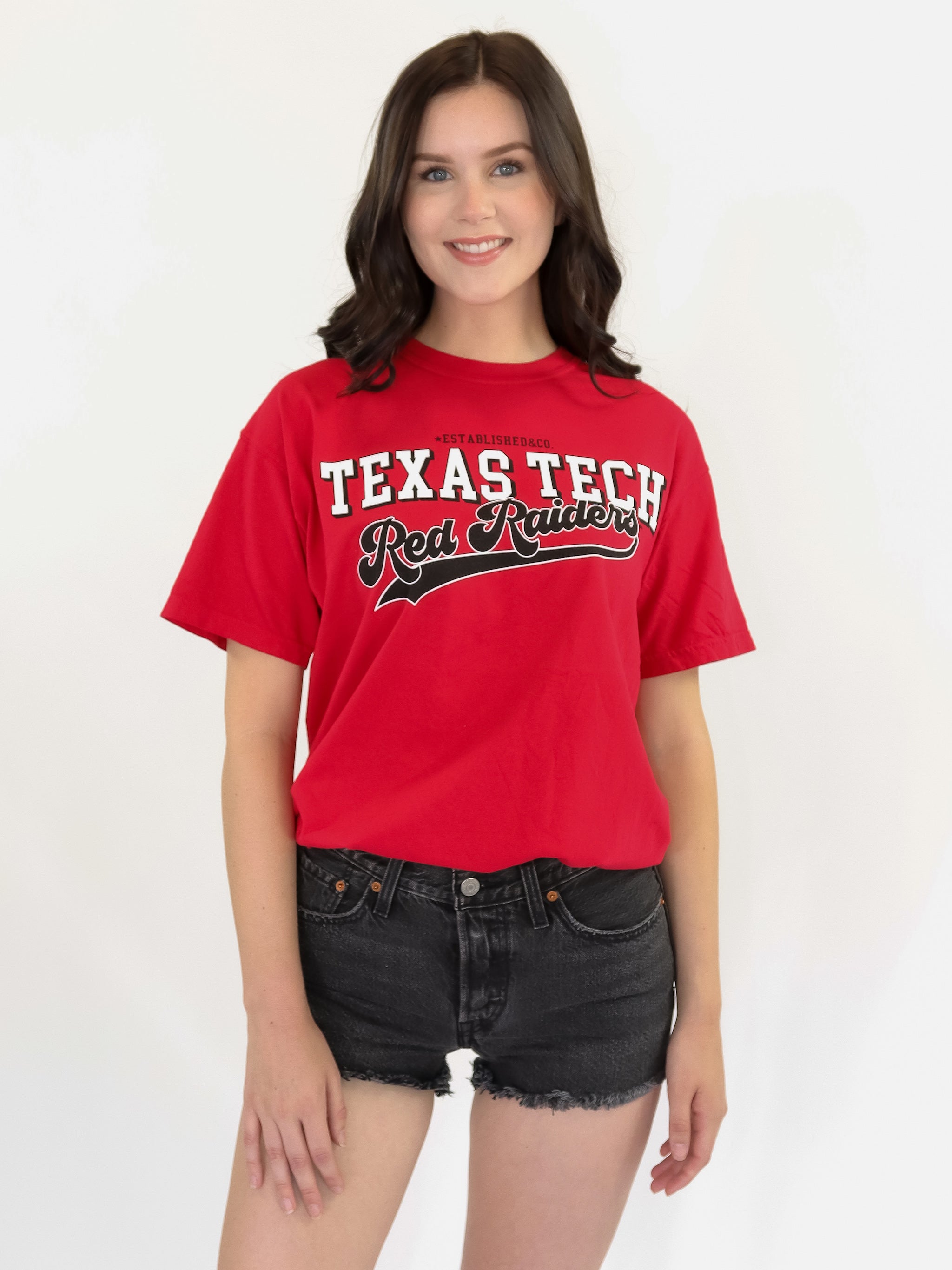 Women's White Texas Tech Red Raiders Vintage Days Easy T-Shirt