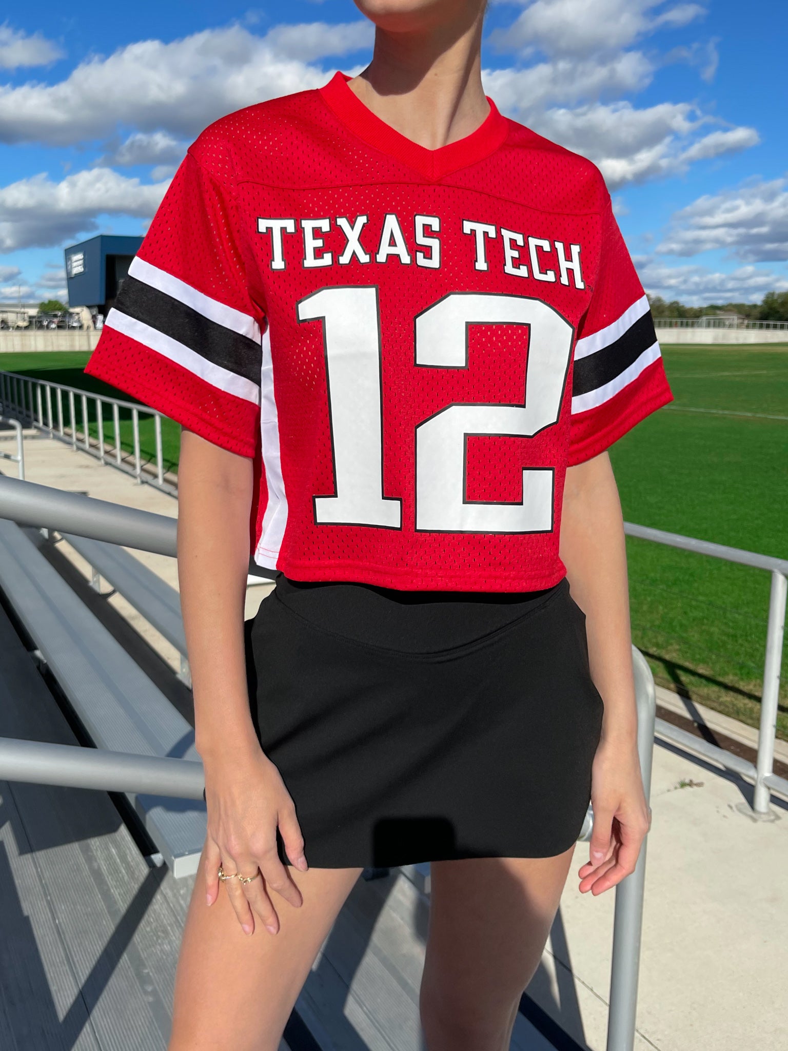 Texas Tech - Embroidered Cropped Baseball Jersey - White – Established and  Company