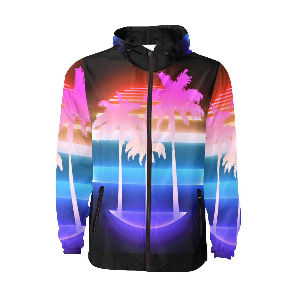 Neon Sunset Quilted Windbreaker