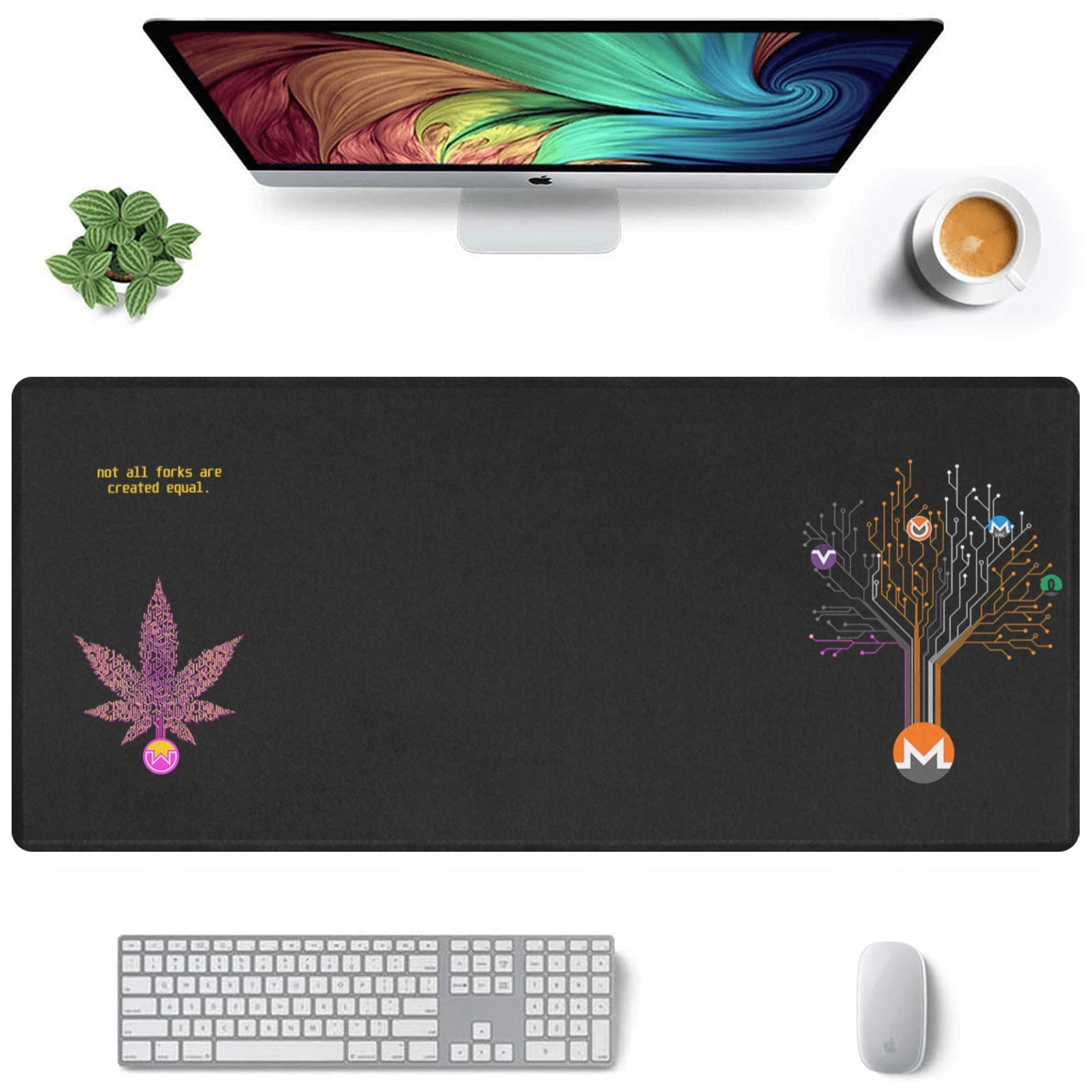 Wownero Fork Off Extra Large Rectangle Mousepad (35"x16")