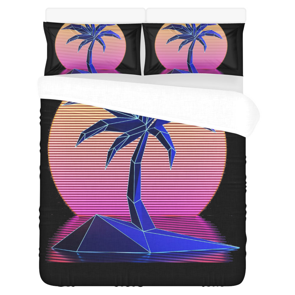 Retro Palm 3-Piece Bedding Set