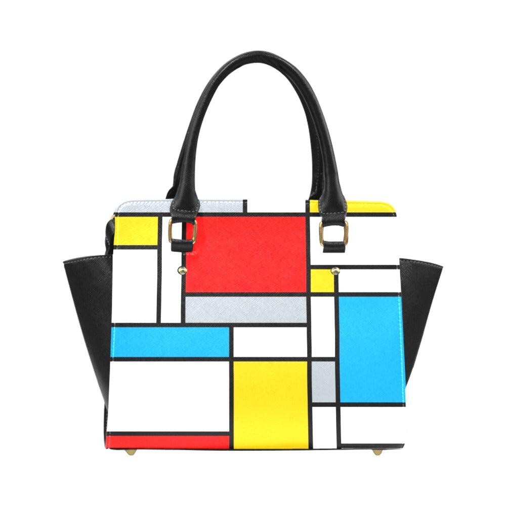 Mondrian Cells Classic Shoulder Handbag