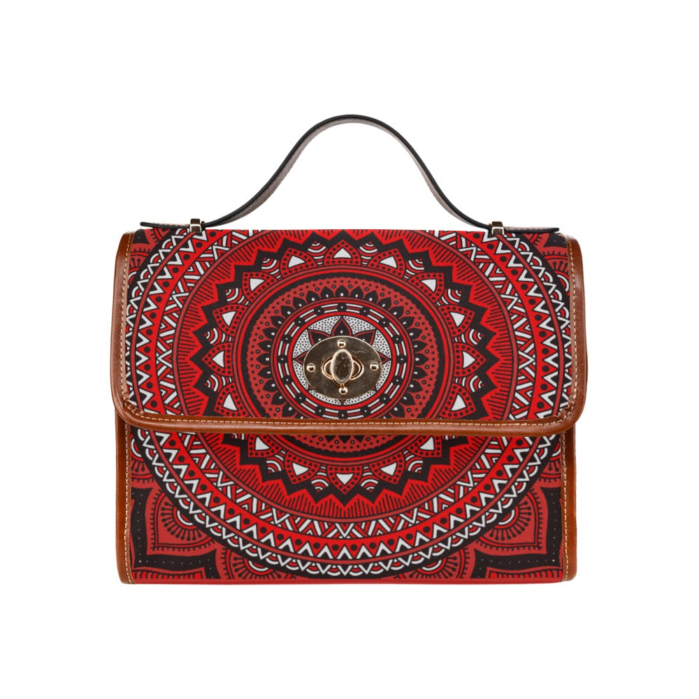 Red Boho Waterproof Canvas Bag