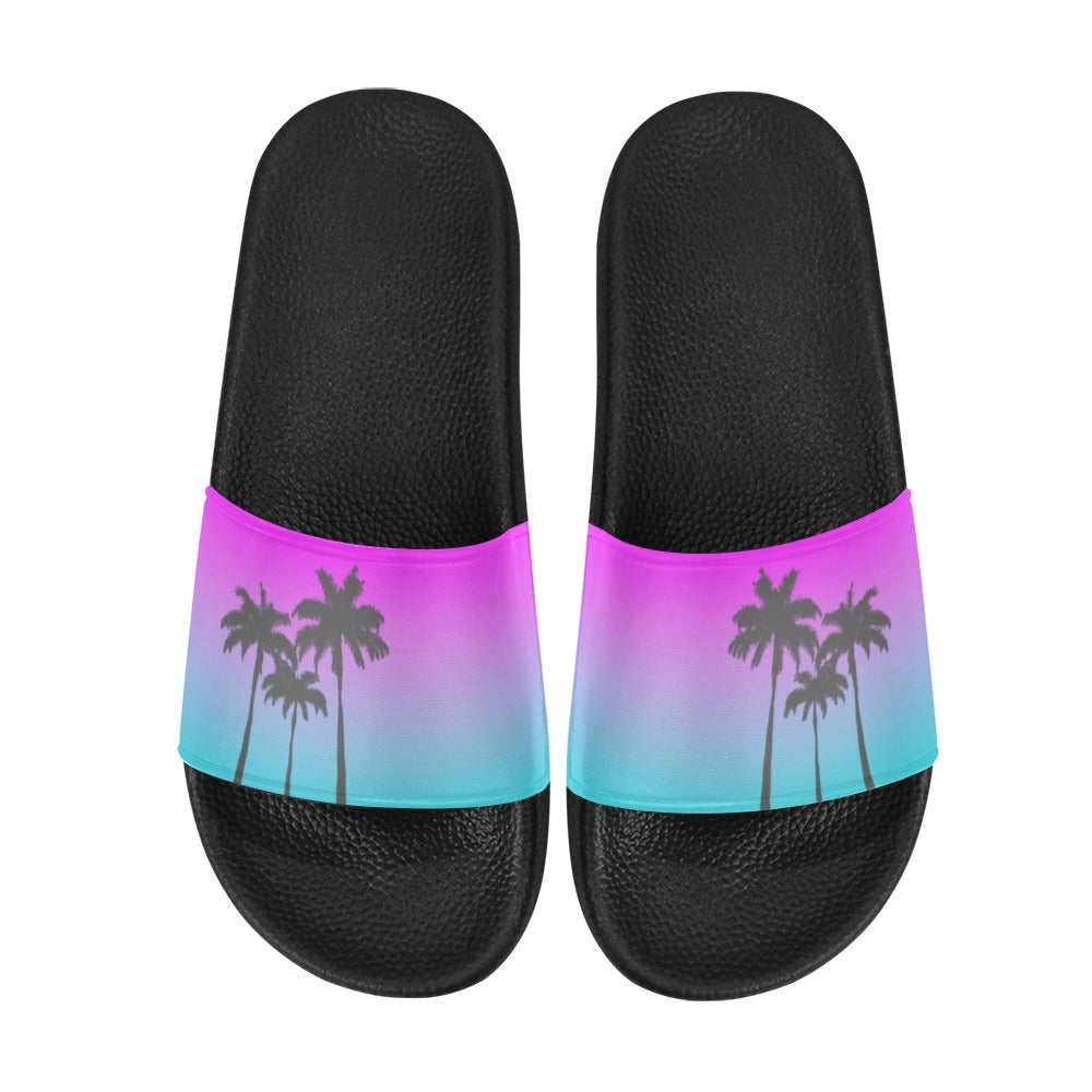 Retro Pastel Palms Men's Slide Sandals