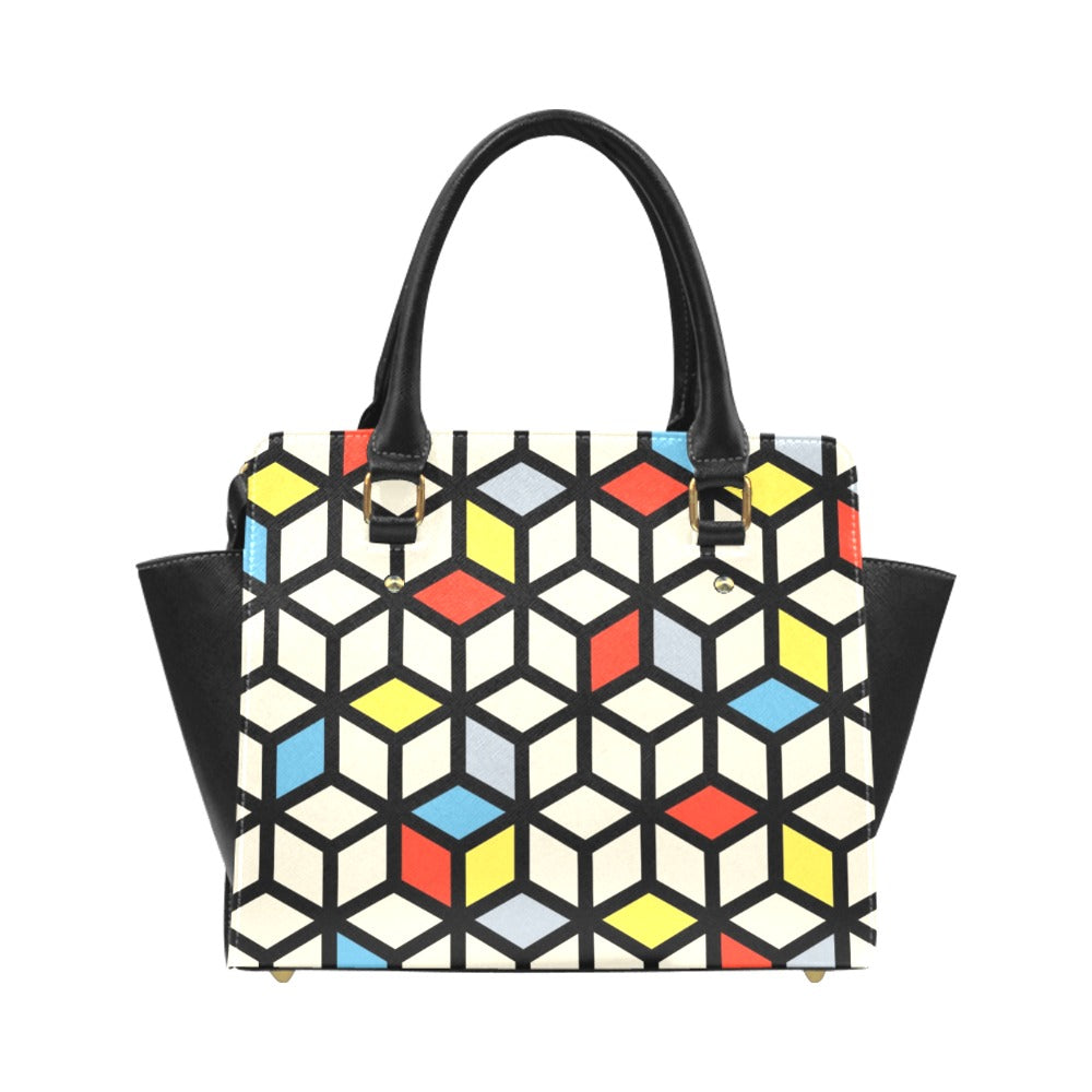 Mondrian Cubes Classic Shoulder Handbag