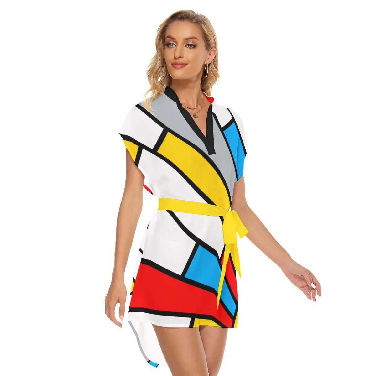 Mondrian Sun Casual Dress With Belt