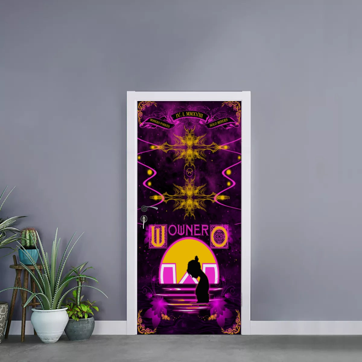 Wownero Reflections Self-adhesive Door Sticker