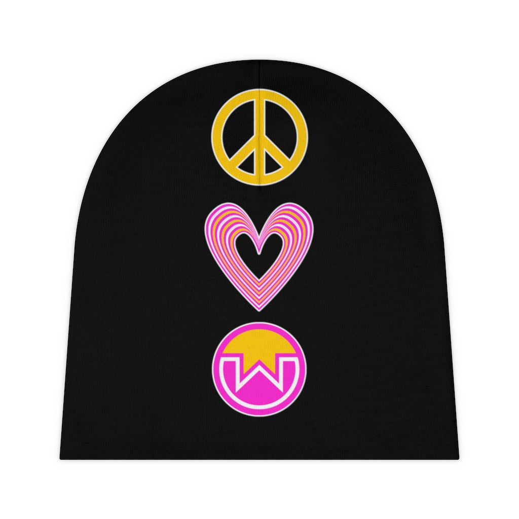 Peace Love Wownero Baby Beanie