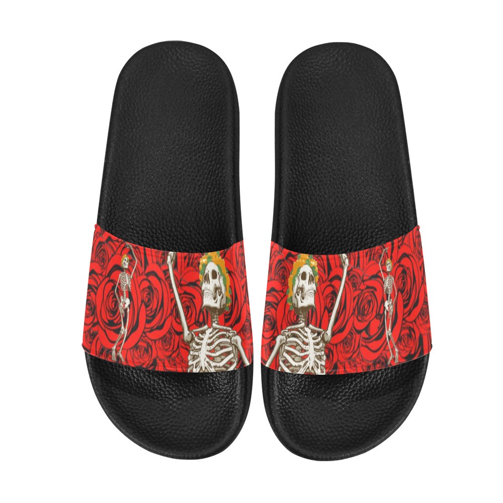 Skeleton and Roses Men's Slide Sandals