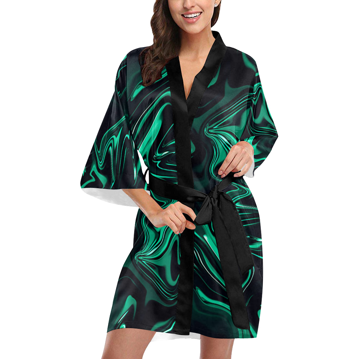 Teal Fluid Kimono