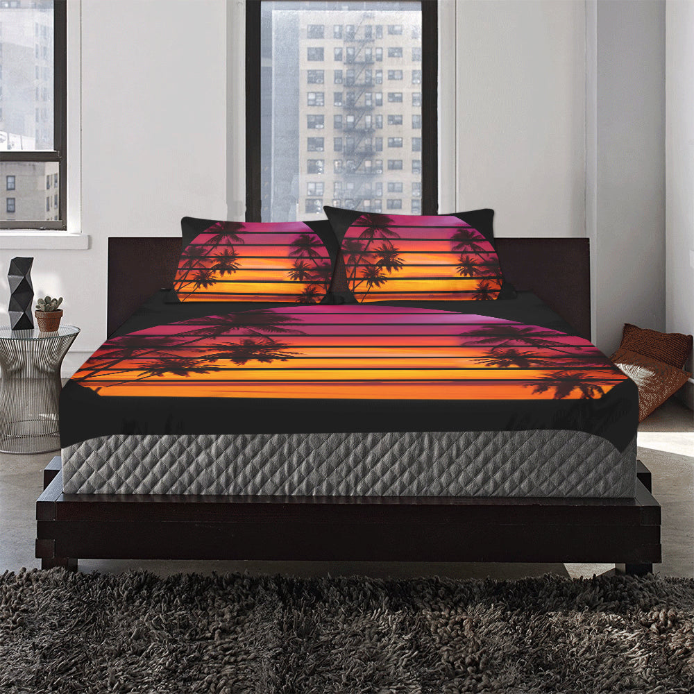 Retro 80 Sunsets 3-Piece Bedding Set