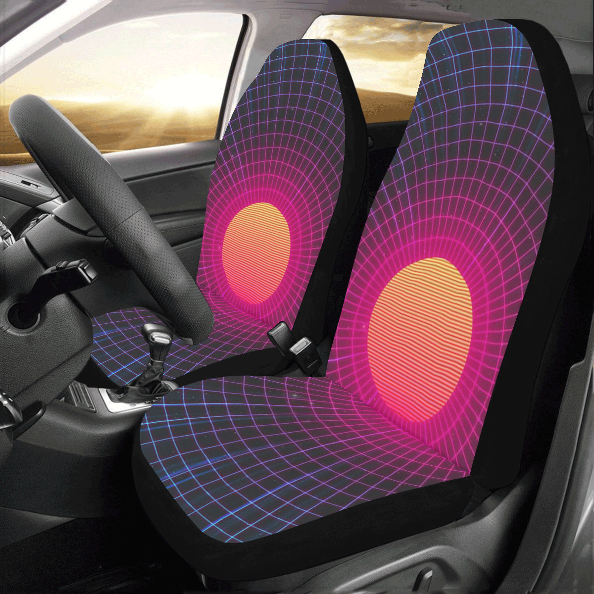 Retro Sunburst Car Seat Covers (Set of 2)