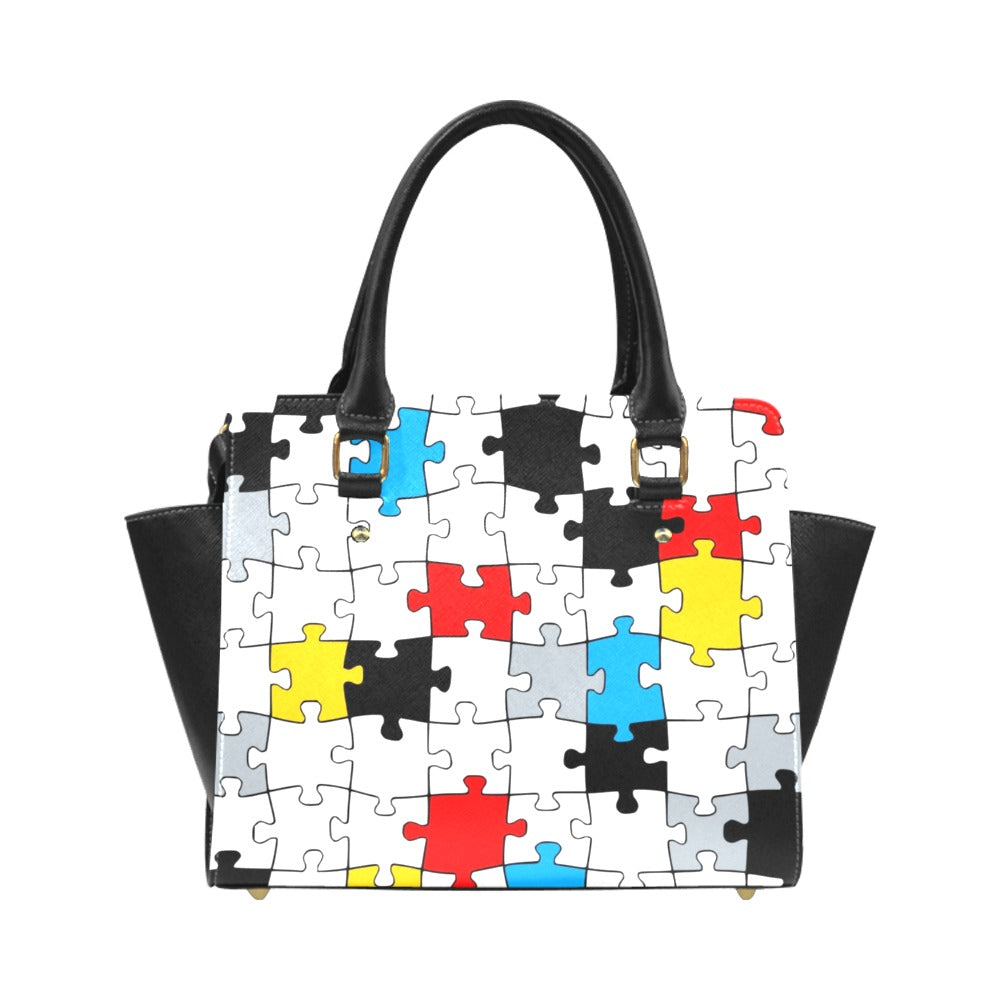 Mondrian Puzzle Classic Shoulder Handbag
