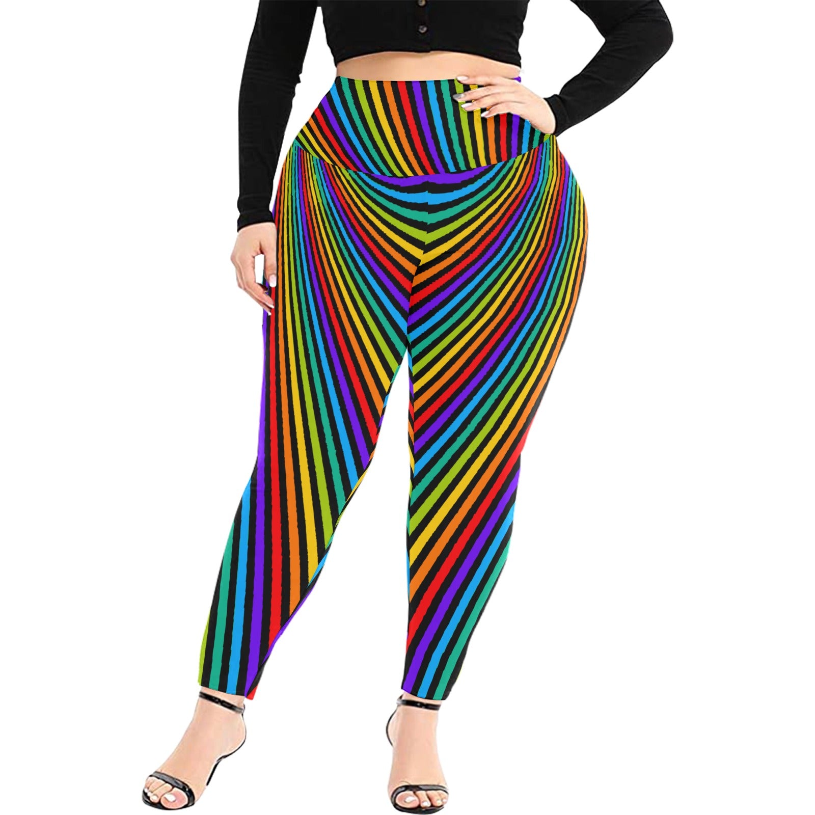 Rainbow Curve Plus Size High Waist Leggings