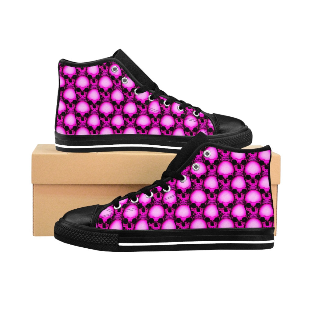 Men's Pink Skulls High-top Shoes