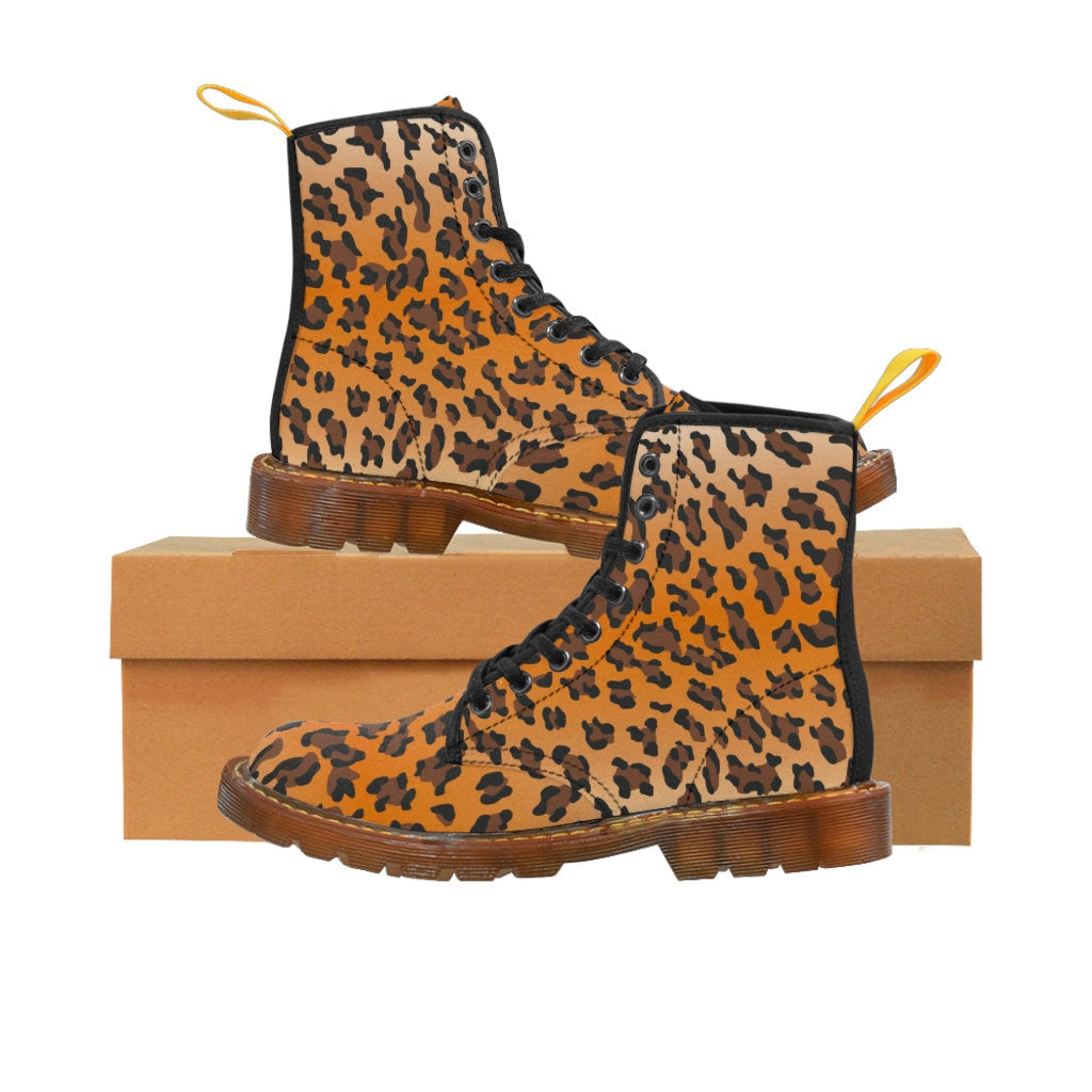 Women's Leopard Canvas Boots