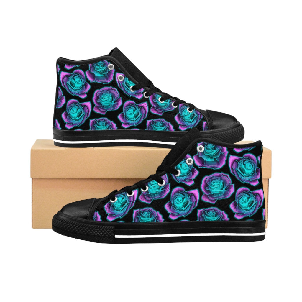 Men's Neon Roses High-top Shoes