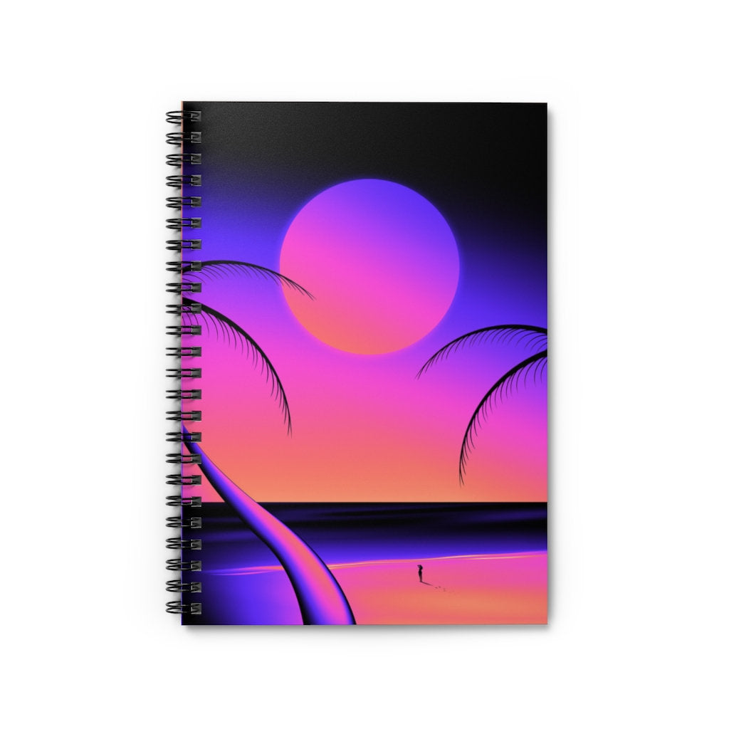 Retro Sunset Spiral Notebook