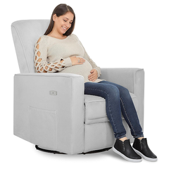 Evolur Harlow Deluxe Upholstered Plush Seating Nursery Gliders with USB Port