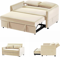Gynsseh Loveseat Sleeper Sofa Bed with Pillows and Storage Pocket
