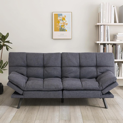 Hcore Modern Small Splitback Polyester Convertible Futon Sleeper Sofa